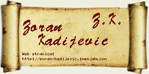 Zoran Kadijević vizit kartica